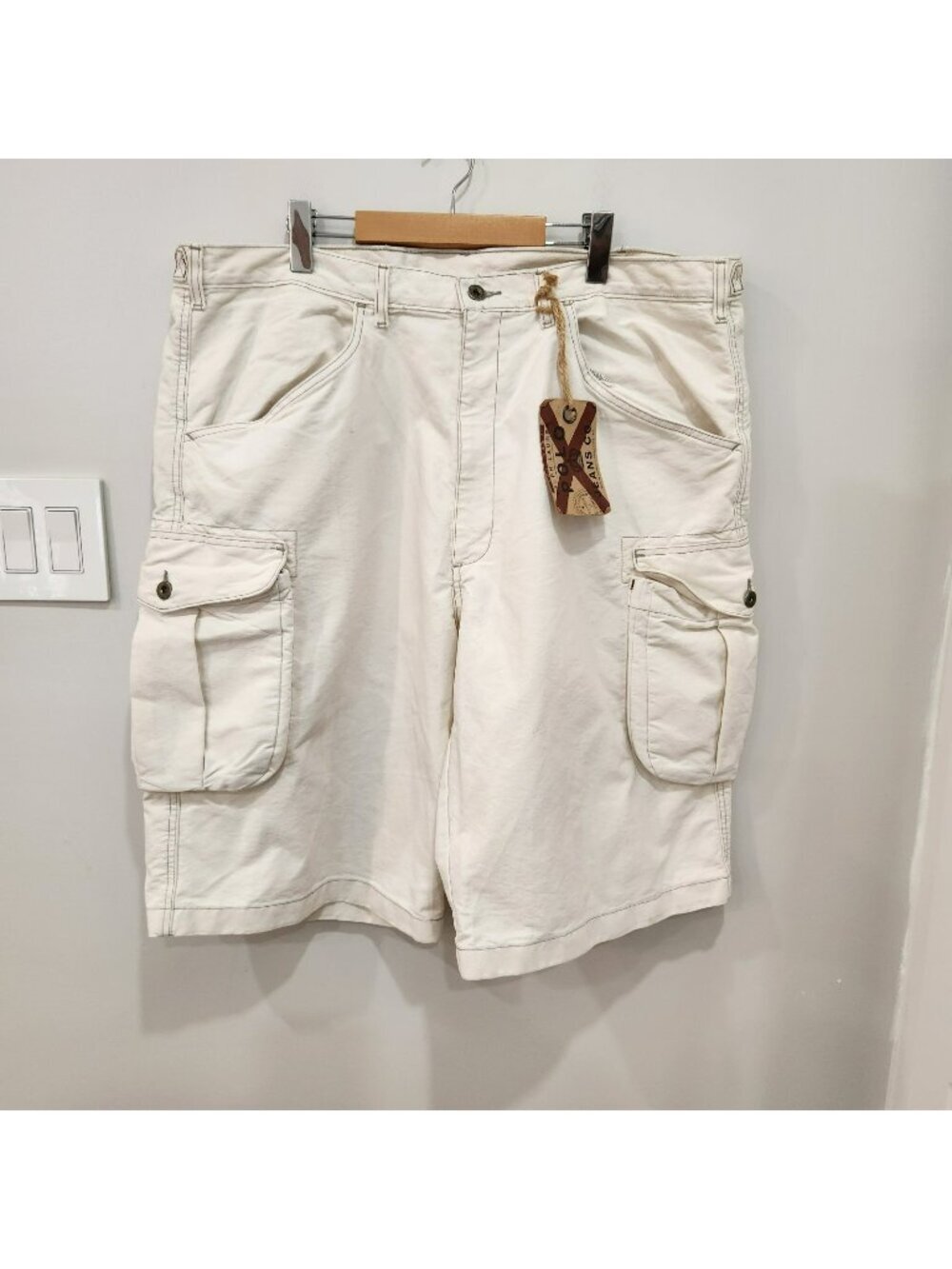 Polo Ralph Lauren Canvas Officers Cargo Shorts Mens 40 White Pockets Summer Wear